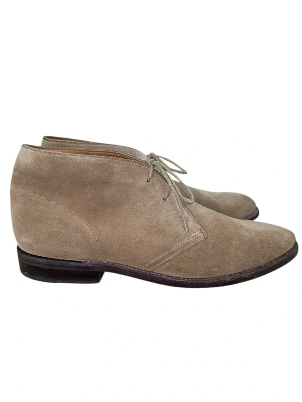 J.CREW Bennett Suede Chukka Boots Tan Leather Lace Up Minimalist Classic‎ 10.5